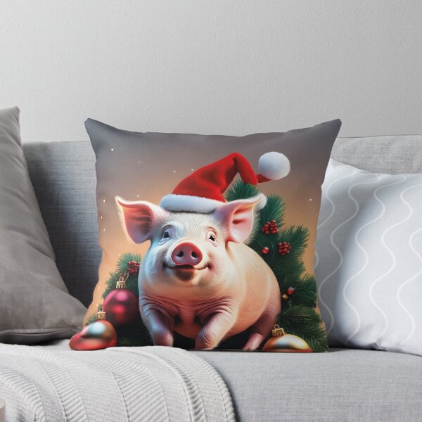 Item preview, funny pig as Santa, merry Christmas designed and sold by Mauswohn.