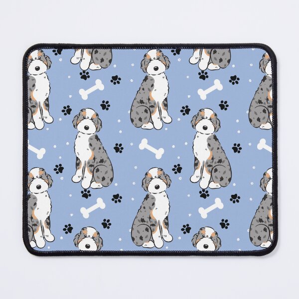 Item preview, Blue Merle Tan Aussiedoodle Aussie Doodle Dog designed and sold by Lulupainting.
