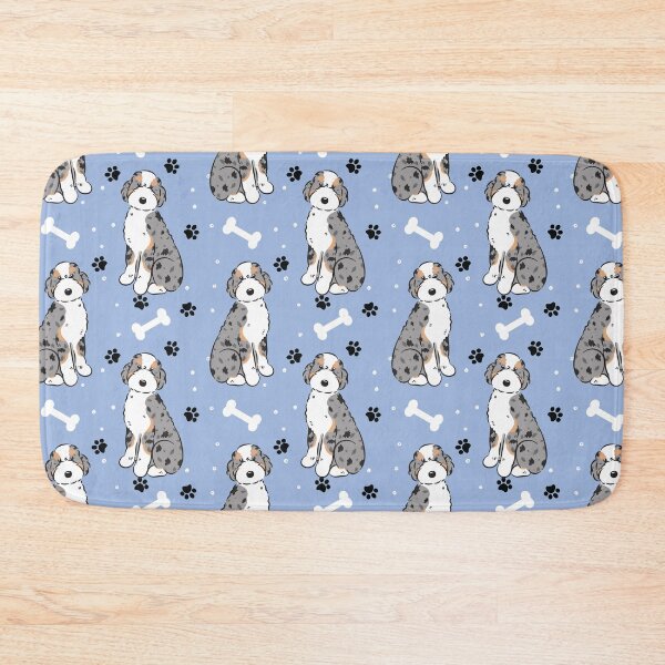 Item preview, Blue Merle Tan Aussiedoodle Aussie Doodle Dog designed and sold by Lulupainting.