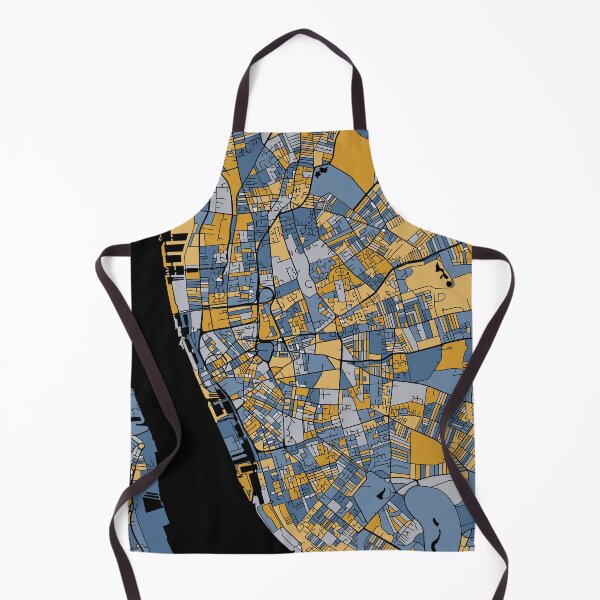 Item preview, Liverpool Map Pattern in Blue & Gold designed and sold by PatternMaps.