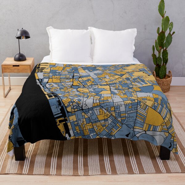 Item preview, Liverpool Map Pattern in Blue & Gold designed and sold by PatternMaps.