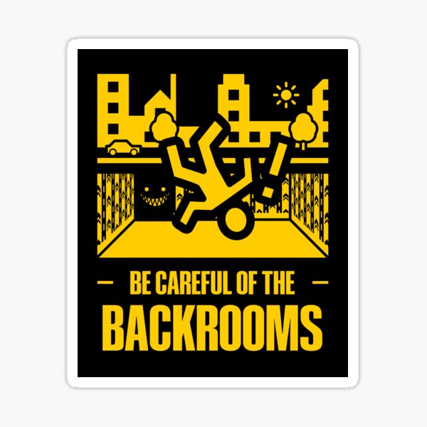 The Backrooms - The PoolRooms - Black Outlined Version - Scp - Sticker