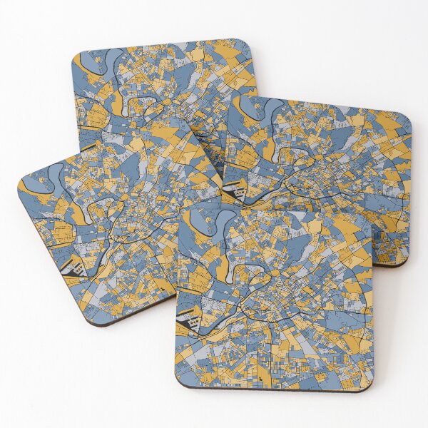 Item preview, Manchester Map Pattern in Blue & Gold designed and sold by PatternMaps.