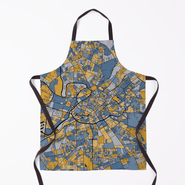 Item preview, Manchester Map Pattern in Blue & Gold designed and sold by PatternMaps.