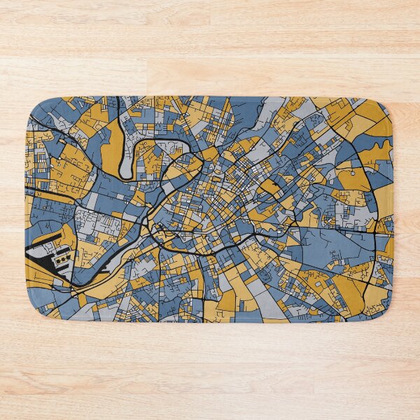 Item preview, Manchester Map Pattern in Blue & Gold designed and sold by PatternMaps.