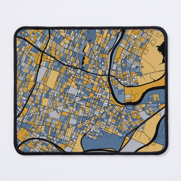 Item preview, Newark Map Pattern in Blue & Gold designed and sold by PatternMaps.