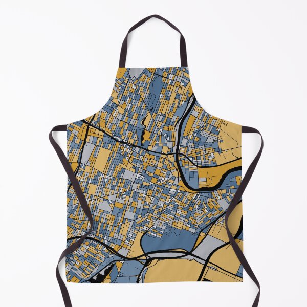 Item preview, Newark Map Pattern in Blue & Gold designed and sold by PatternMaps.