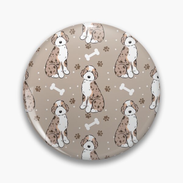 Item preview, Red Merle Tan Aussiedoodle Aussie Doodle Dog designed and sold by Lulupainting.