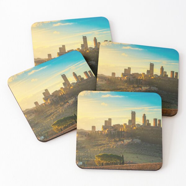 Item preview, San Gimignano town skyline at sunset. Tuscany, Italy designed and sold by Stefano Orazzini.