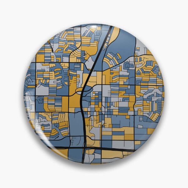 Item preview, Plano Map Pattern in Blue & Gold designed and sold by PatternMaps.