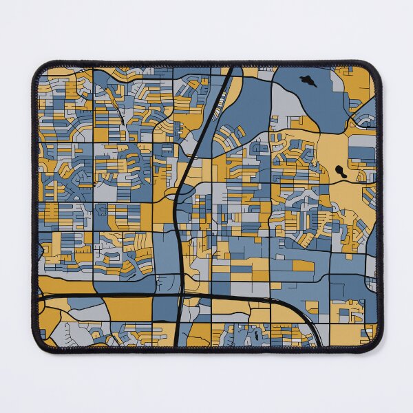 Item preview, Plano Map Pattern in Blue & Gold designed and sold by PatternMaps.