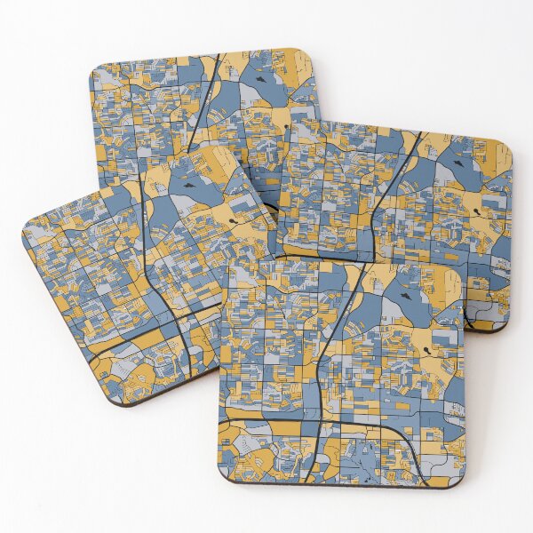 Item preview, Plano Map Pattern in Blue & Gold designed and sold by PatternMaps.