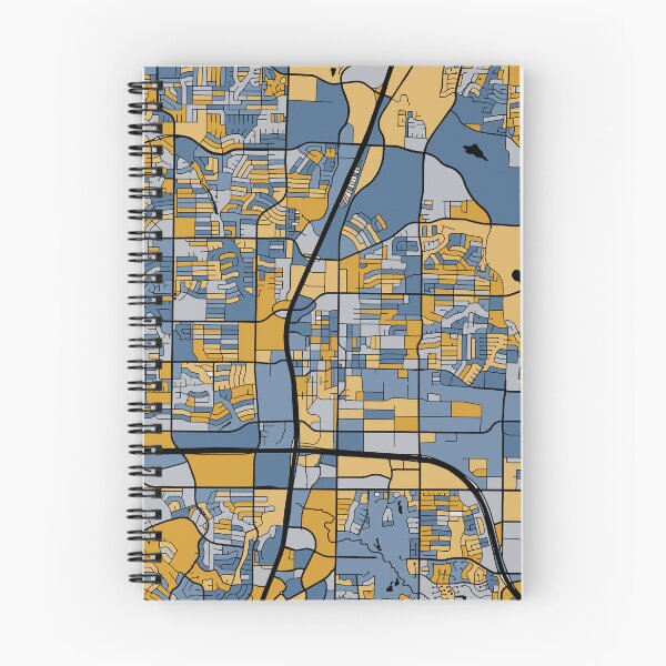 Item preview, Plano Map Pattern in Blue & Gold designed and sold by PatternMaps.