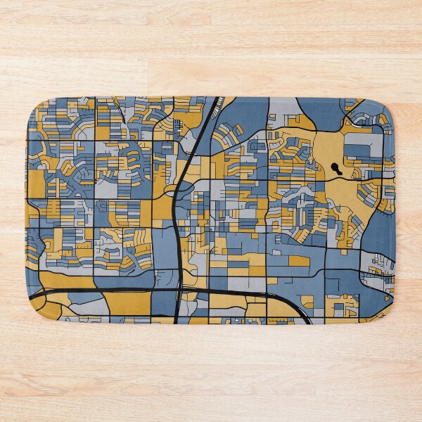 Item preview, Plano Map Pattern in Blue & Gold designed and sold by PatternMaps.