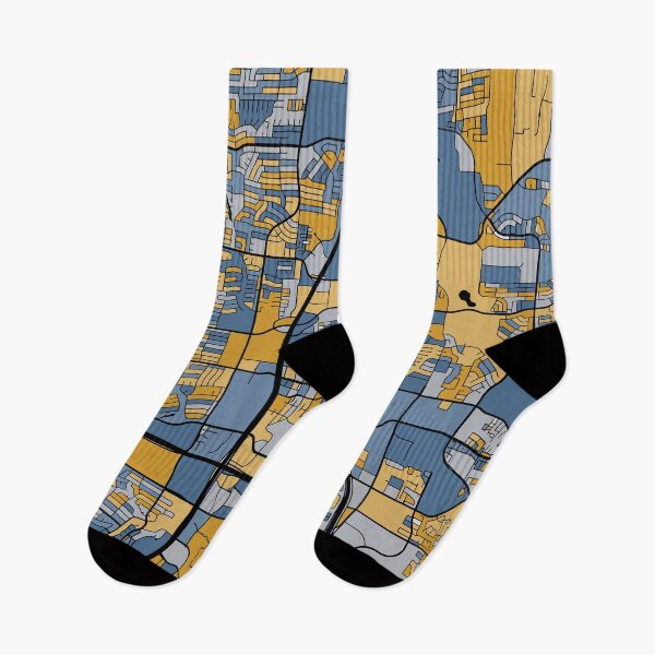 Item preview, Plano Map Pattern in Blue & Gold designed and sold by PatternMaps.