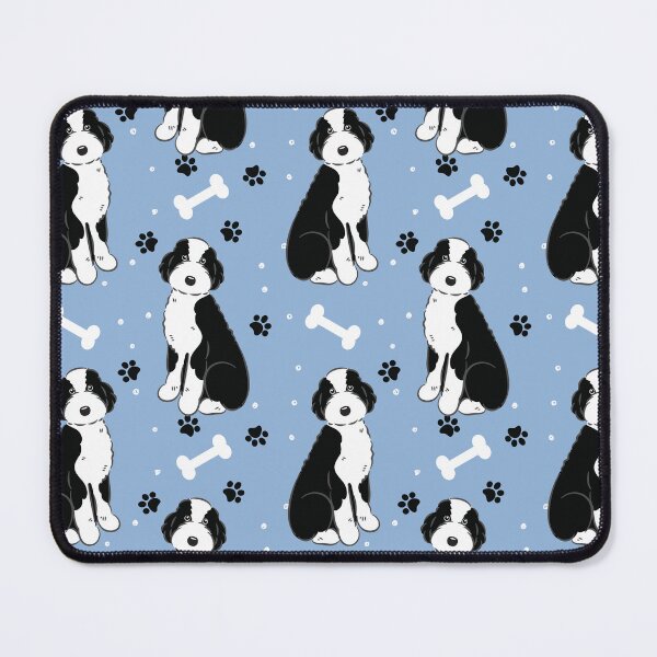 Item preview, Black White Aussiedoodle Aussie Doodle Dog designed and sold by Lulupainting.