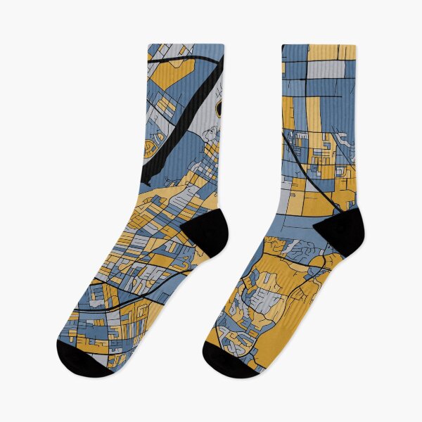 Item preview, Riverside Map Pattern in Blue & Gold designed and sold by PatternMaps.