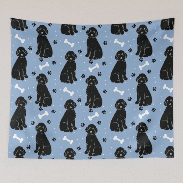 Item preview, Black Aussiedoodle Aussie Doodle Dog designed and sold by Lulupainting.