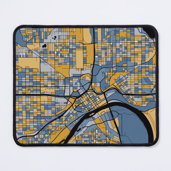 Item preview, Saint Paul Map Pattern in Blue & Gold designed and sold by PatternMaps.