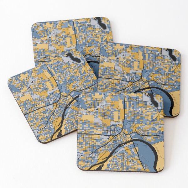 Item preview, Saint Paul Map Pattern in Blue & Gold designed and sold by PatternMaps.