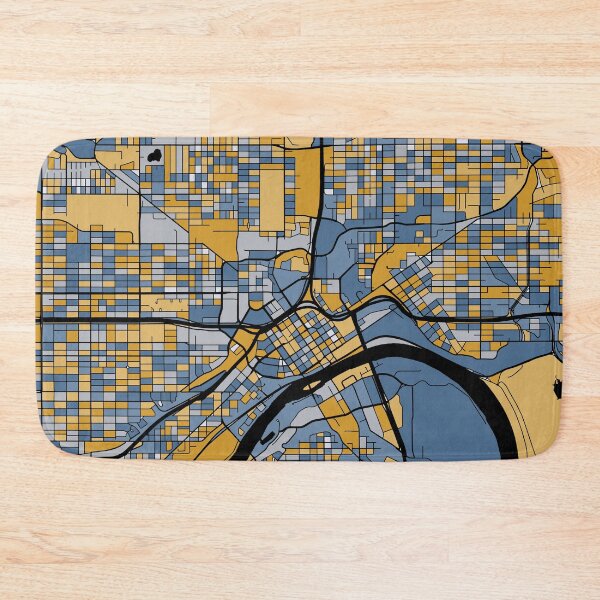Item preview, Saint Paul Map Pattern in Blue & Gold designed and sold by PatternMaps.