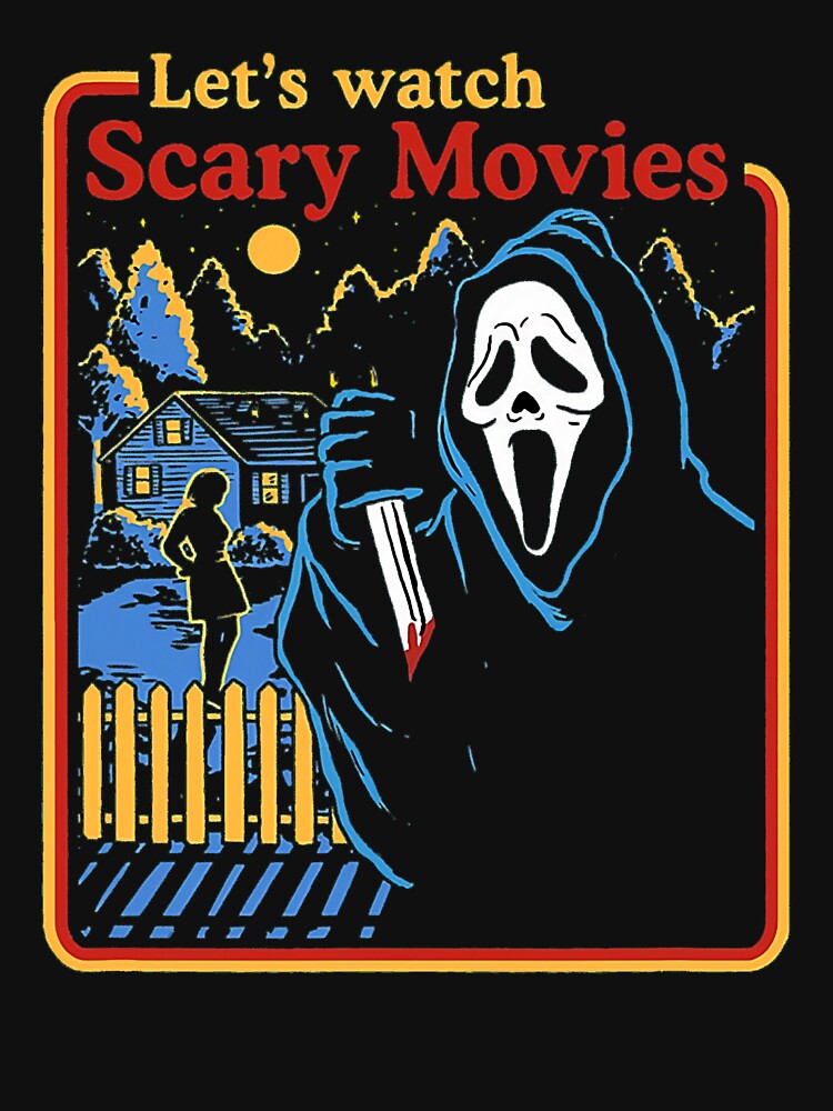 Thumbnail 7 of 7, Essential T-Shirt, Lets Watch Scary Movies Scream Horror Active designed and sold by SavchenkoH.