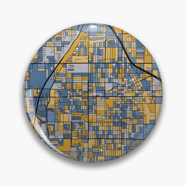 Item preview, Patrón de mapa de Santa Ana en azul y dorado designed and sold by PatternMaps.