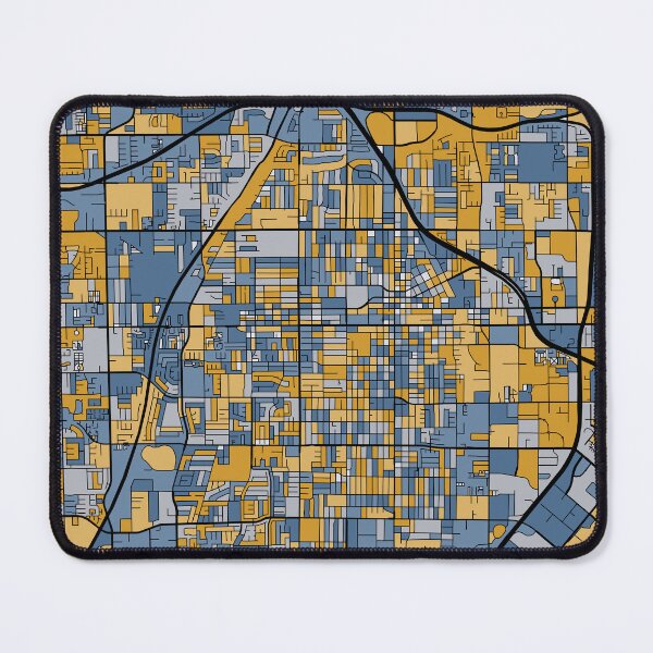Item preview, Santa Ana Map Pattern in Blue & Gold designed and sold by PatternMaps.