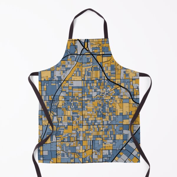 Item preview, Santa Ana Map Pattern in Blue & Gold designed and sold by PatternMaps.