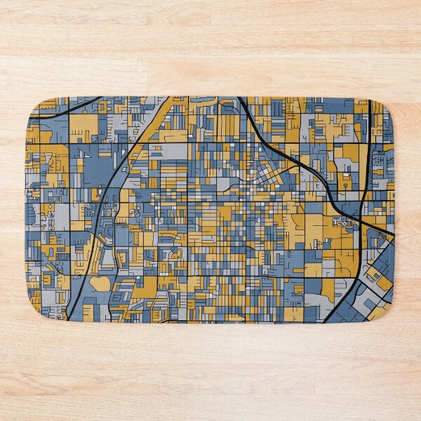 Item preview, Santa Ana Map Pattern in Blue & Gold designed and sold by PatternMaps.