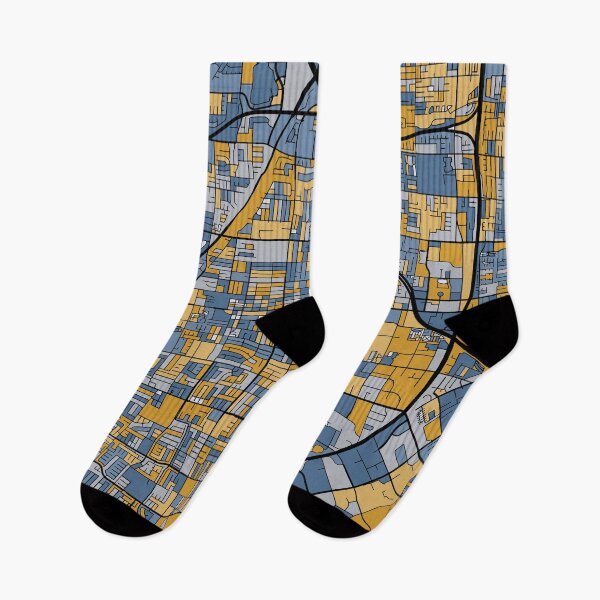 Item preview, Santa Ana Map Pattern in Blue & Gold designed and sold by PatternMaps.