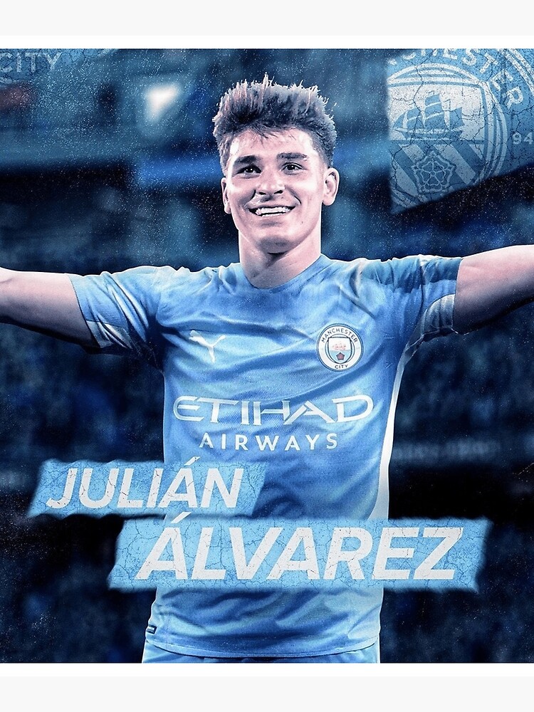 Julian Alvarez football jersey with number 19 Poster for Sale by