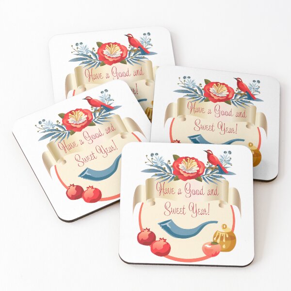 Item preview, Happy Rosh Hashanah - Jewish New Year. Text Shana Tova! - Have a good and sweet year in Hebrew. Wishes text English Honey and apple designed and sold by sofiartmedia.