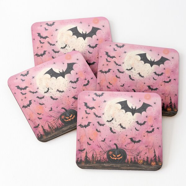 Item preview, Pink Halloween Sunset with pumpkin and bats designed and sold by Capictures.