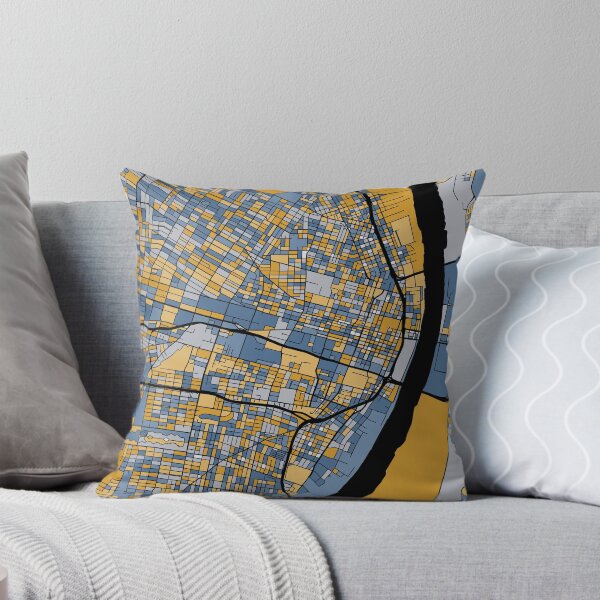 Item preview, St. Louis Map Pattern in Blue & Gold designed and sold by PatternMaps.