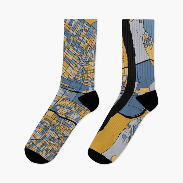 Item preview, St. Louis Map Pattern in Blue & Gold designed and sold by PatternMaps.
