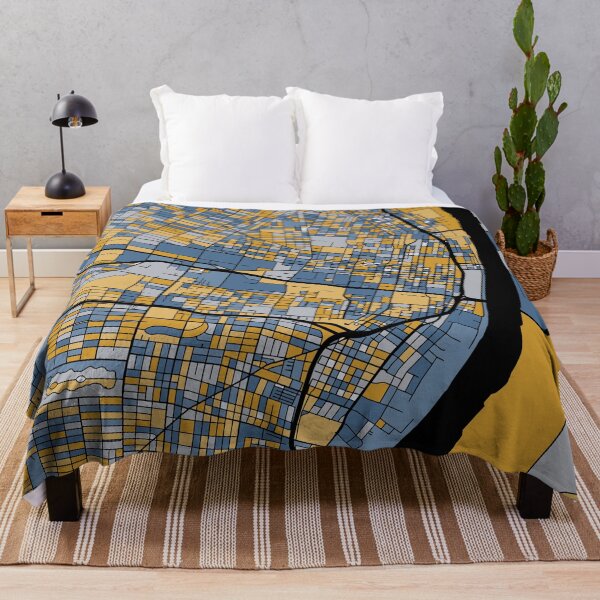 Item preview, St. Louis Map Pattern in Blue & Gold designed and sold by PatternMaps.