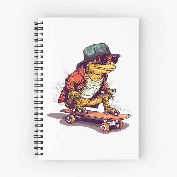 Aperçu de l'œuvre Lézard sur son skateboard créée et vendue par the99thstudio.