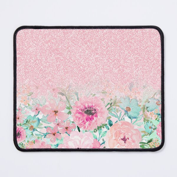 Item preview,  Pink Glitter Ombre Watercolor flowers  designed and sold by InovArtS.