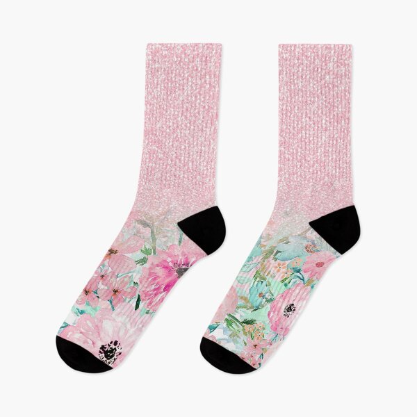 Item preview,  Pink Glitter Ombre Watercolor flowers  designed and sold by InovArtS.