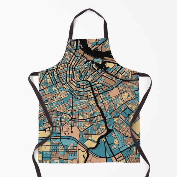 Item preview, Amsterdam Map Pattern in Mid Century Pastel designed and sold by PatternMaps.