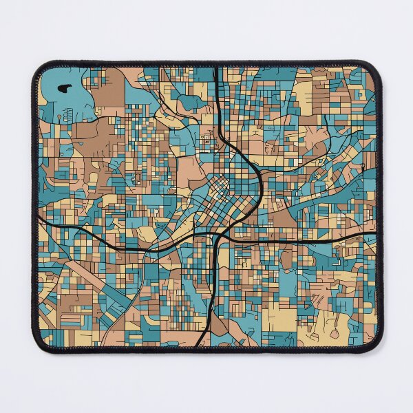 Item preview, Atlanta Map Pattern in Mid Century Pastel designed and sold by PatternMaps.