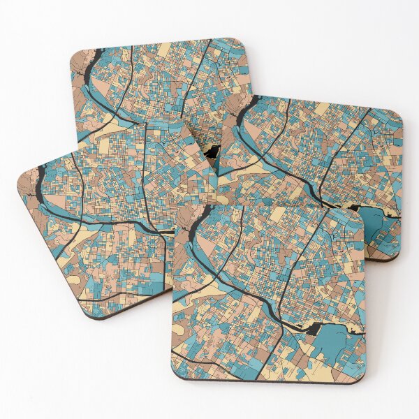 Item preview, Austin Map Pattern in Mid Century Pastel designed and sold by PatternMaps.