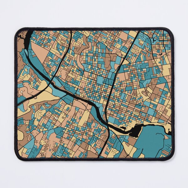 Item preview, Austin Map Pattern in Mid Century Pastel designed and sold by PatternMaps.