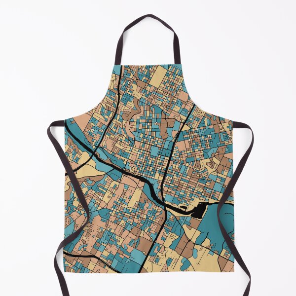 Item preview, Austin Map Pattern in Mid Century Pastel designed and sold by PatternMaps.