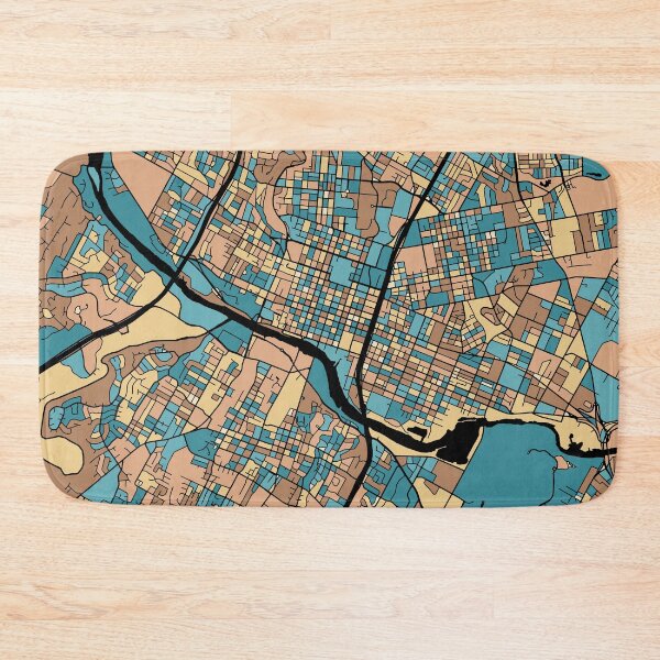 Item preview, Austin Map Pattern in Mid Century Pastel designed and sold by PatternMaps.