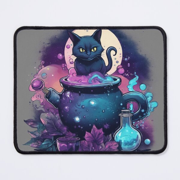 Item preview, Halloween Cat sitting in a Boiling Cauldron, pot, sizzlling hot designed and sold by BirdsnStuff.