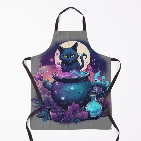 Item preview, Halloween Cat sitting in a Boiling Cauldron, pot, sizzlling hot designed and sold by BirdsnStuff.