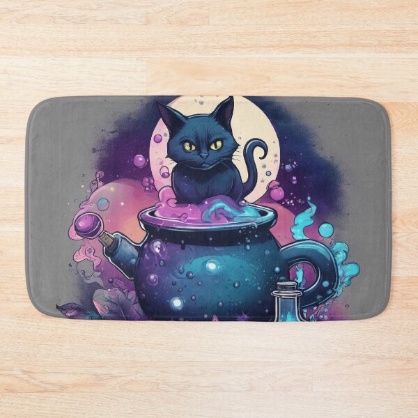 Item preview, Halloween Cat sitting in a Boiling Cauldron, pot, sizzlling hot designed and sold by BirdsnStuff.