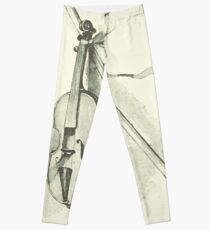 Violine, Vintage alte Buchillustration Leggings